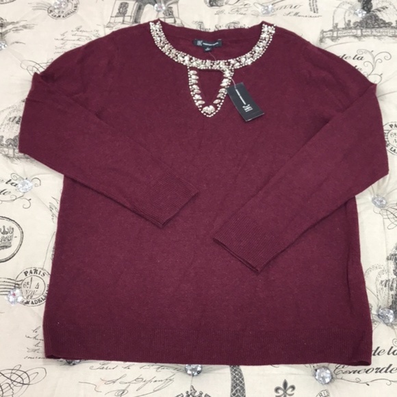 Inc Embellished Keyhole Sweater - Picture 6 of 7